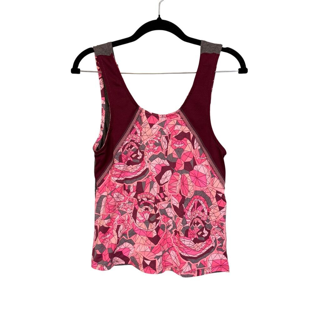 Maaji Tank Top Women Small Pink Geometric Mrs. Mazie Open Back Scoop Neck Active